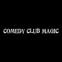 comedy club magic logo on a black background